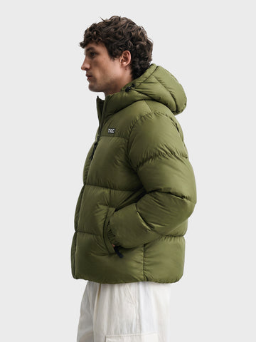 Men's Olive Regular Fit Solid Casual Jacket