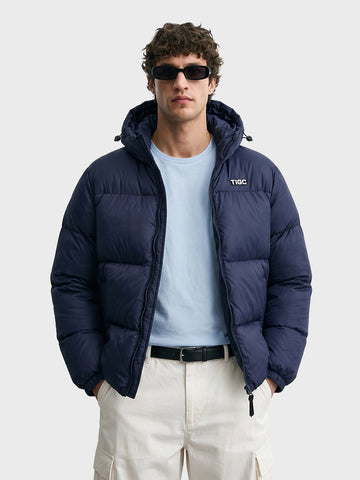 Men's Navy Blue Regular Fit Solid Casual Jacket