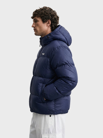 Men's Navy Blue Regular Fit Solid Casual Jacket