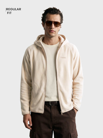 Men's Off White Regular Fit Solid Casual Sweatshirt