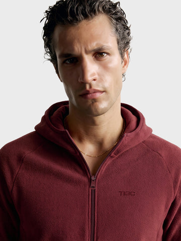 Men's Maroon Regular Fit Solid Casual Sweatshirt