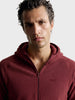 Men's Maroon Regular Fit Solid Casual Sweatshirt