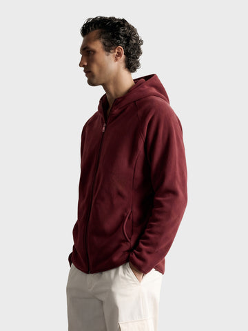 Men's Maroon Regular Fit Solid Casual Sweatshirt