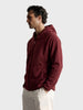 Men's Maroon Regular Fit Solid Casual Sweatshirt