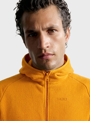 Men's Yellow Regular Fit Solid Casual Sweatshirt