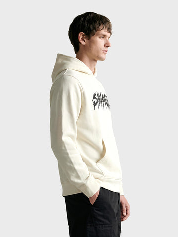 Men's Off White Relaxed Fit Printed Casual Sweatshirt