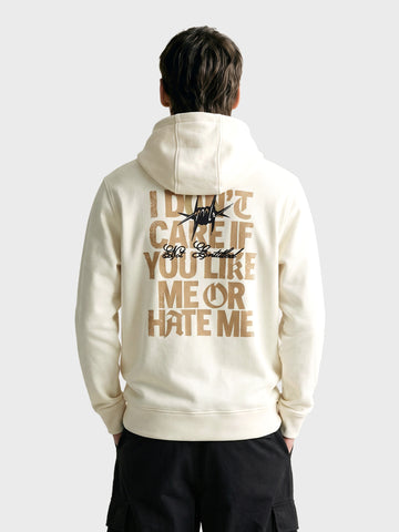 Men's Off White Relaxed Fit Printed Casual Sweatshirt
