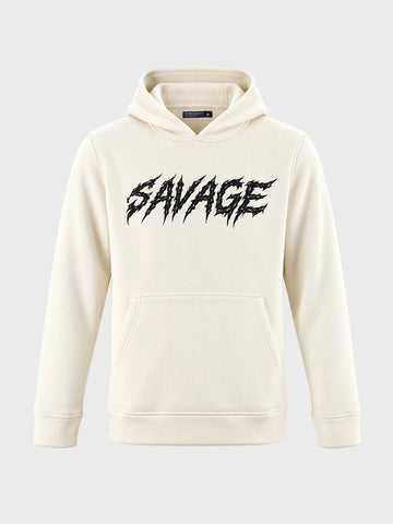 Men's Off White Relaxed Fit Printed Casual Sweatshirt