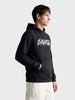 Men's Black Regular Fit Printed Casual Sweatshirt
