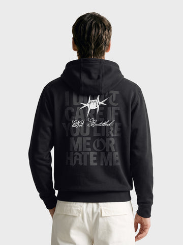 Men's Black Regular Fit Printed Casual Sweatshirt