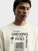 Men's Off White Relaxed Fit Printed Casual Sweatshirt