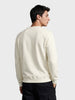 Men's Off White Relaxed Fit Printed Casual Sweatshirt