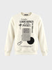 Men's Off White Relaxed Fit Printed Casual Sweatshirt