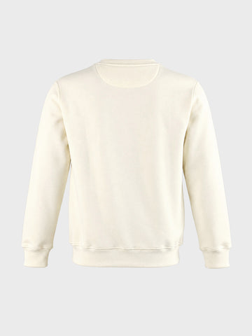 Men's Off White Relaxed Fit Printed Casual Sweatshirt