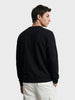 Men's Black Relaxed Fit Printed Casual Sweatshirt