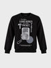 Men's Black Relaxed Fit Printed Casual Sweatshirt