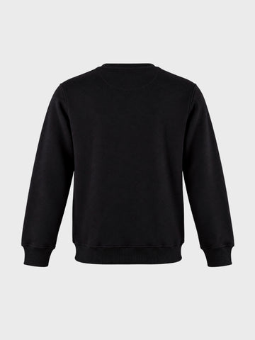 Men's Black Relaxed Fit Printed Casual Sweatshirt