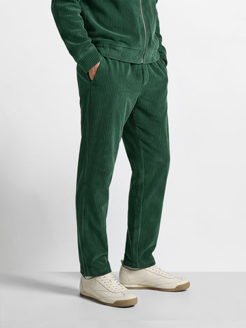 Men's Green Regular Fit Solid Casual Sweatpants