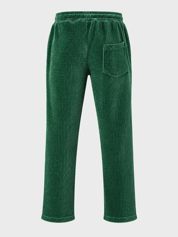 Men's Green Regular Fit Solid Casual Sweatpants