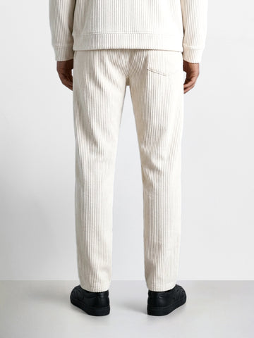 Men's White Regular Fit Solid Casual Sweatpants