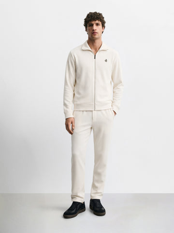 Men's White Regular Fit Solid Casual Sweatpants