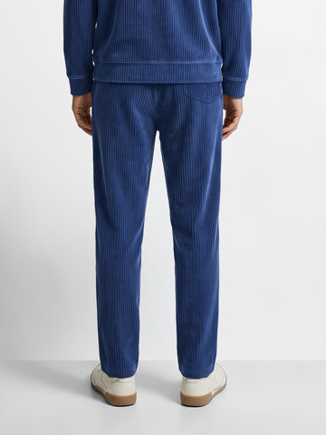 Men's Navy Blue Regular Fit Solid Casual Sweatpants