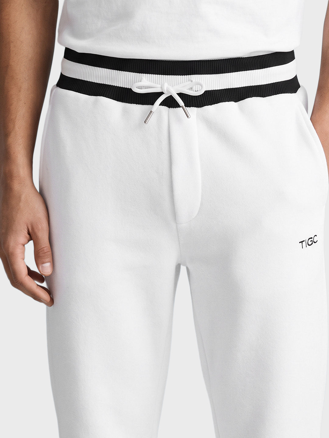 Men's White Regular Fit Solid Casual Sweatpants