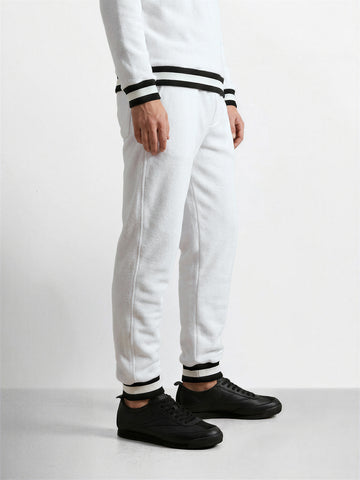 Men's White Regular Fit Solid Casual Sweat Pant