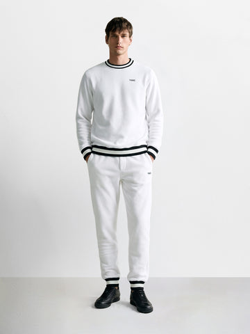 Men's White Regular Fit Solid Casual Sweat Pant