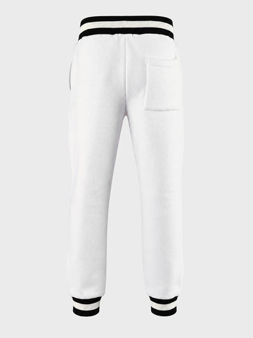 Men's White Regular Fit Solid Casual Sweat Pant
