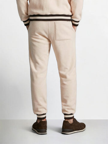 Men's Beige Regular Fit Solid Casual Sweat Pant