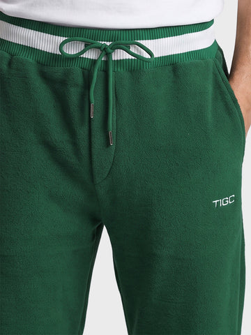 Men's Green Regular Fit Solid Casual Sweatpants
