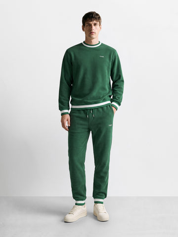 Men's Green Regular Fit Solid Casual Sweatpants