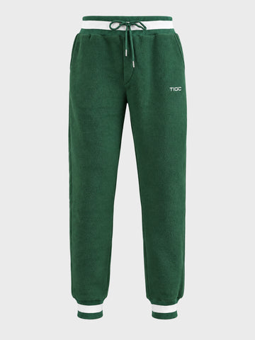 Men's Green Regular Fit Solid Casual Sweatpants