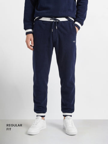 Men's Navy Blue Regular Fit Solid Casual Sweat Pant