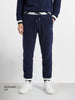 Men's Navy Blue Regular Fit Solid Casual Sweat Pant