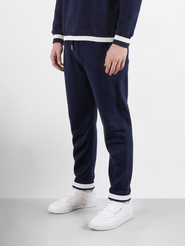 Men's Navy Blue Regular Fit Solid Casual Sweat Pant