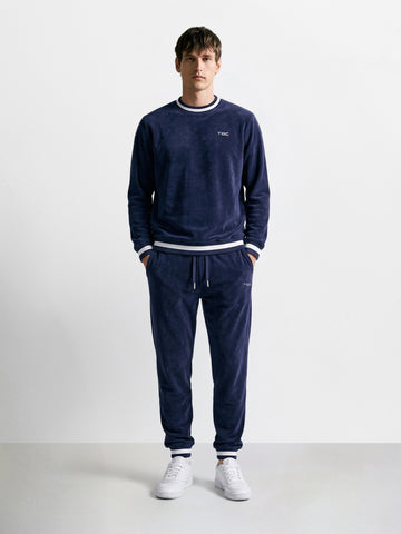 Men's Navy Blue Regular Fit Solid Casual Sweat Pant