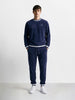 Men's Navy Blue Regular Fit Solid Casual Sweat Pant