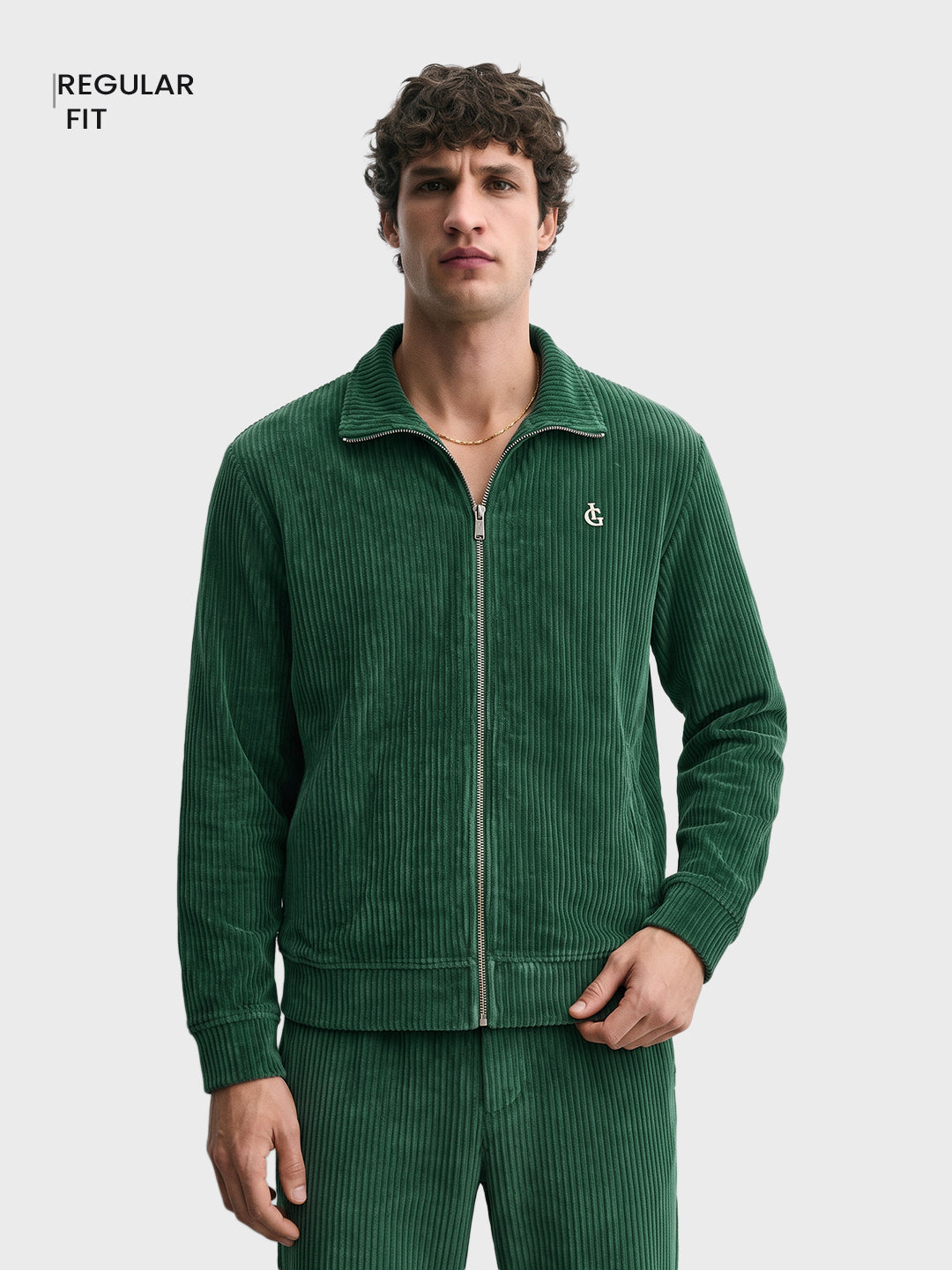 Men's Green Regular Fit Solid Casual Sweatshirt