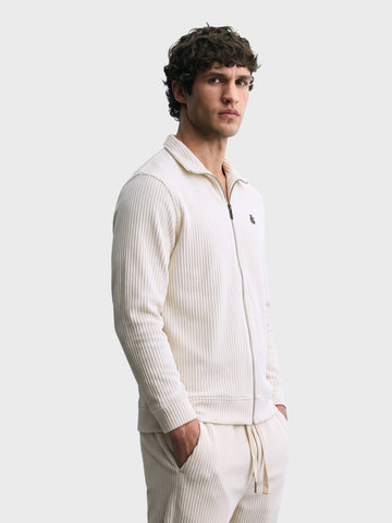 Men's Off White Regular Fit Solid Casual Sweatshirt