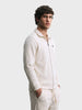 Men's Off White Regular Fit Solid Casual Sweatshirt