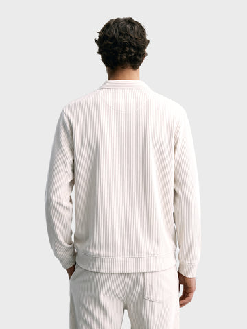 Men's Off White Regular Fit Solid Casual Sweatshirt