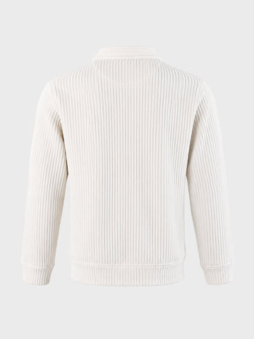 Men's Off White Regular Fit Solid Casual Sweatshirt