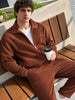 Men's Brown Regular Fit Solid Casual Sweatshirt