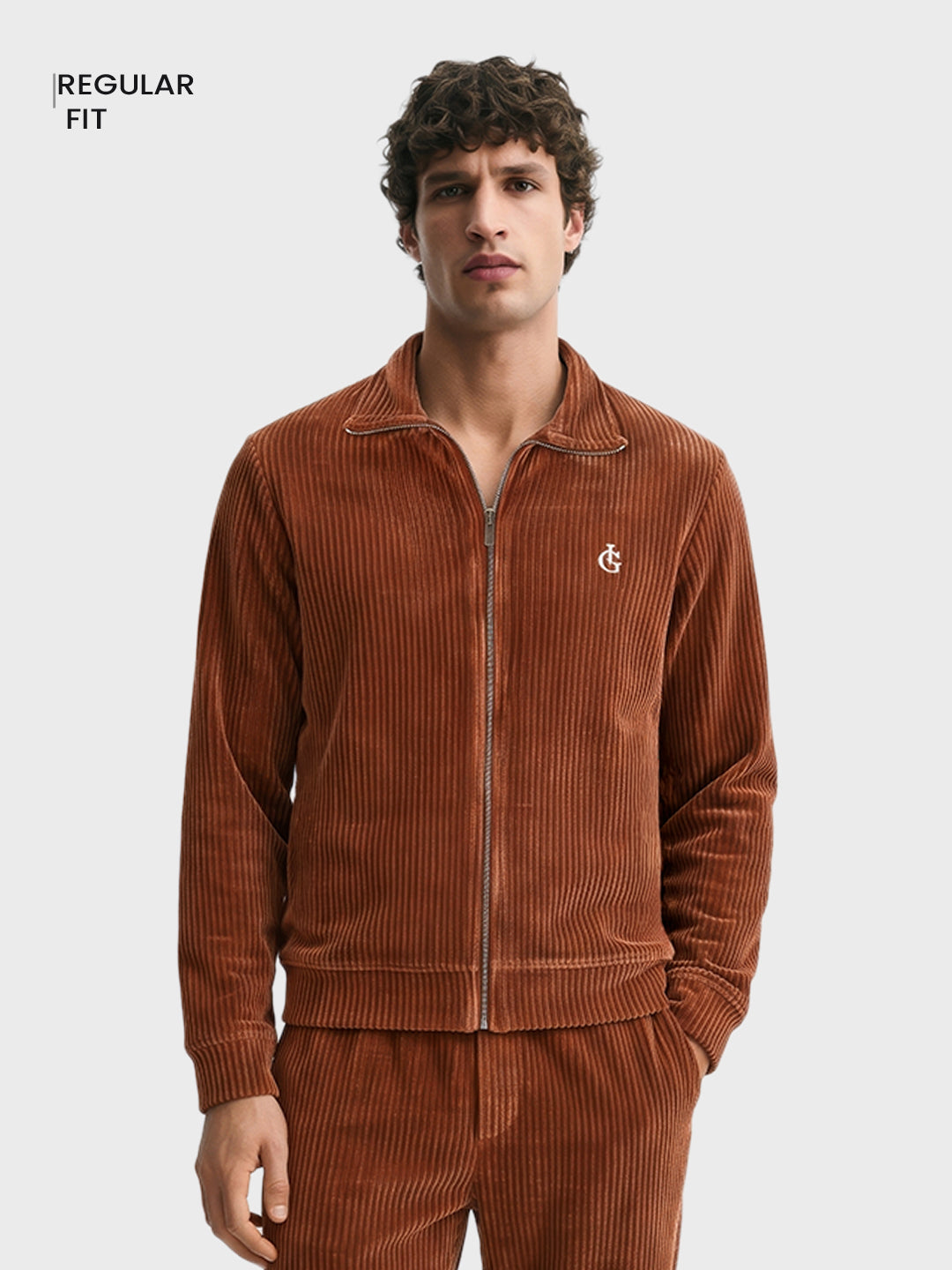 Men's Brown Regular Fit Solid Casual Sweatshirt