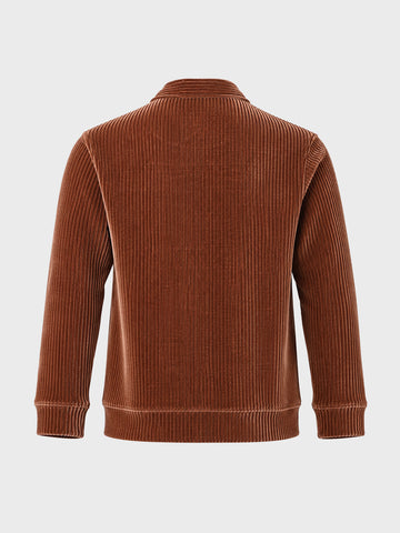 Men's Brown Regular Fit Solid Casual Sweatshirt