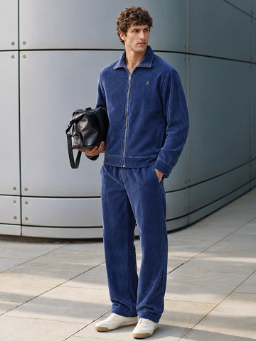 Men's Navy Blue Regular Fit Solid Casual Sweatshirt
