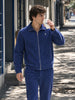 Men's Navy Blue Regular Fit Solid Casual Sweatshirt