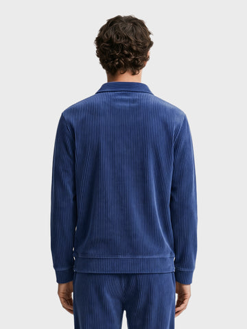 Men's Navy Blue Regular Fit Solid Casual Sweatshirt